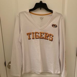 Womens Long-sleeve Mizzou Tigers V-neck